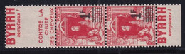 ALGERIE - 1939 - YT N° 158A En PAIRE BANDE PUB ! ** MNH - COTE = 44++ EUR. - Unused Stamps