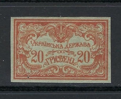 UKRAINA 1919 ❄️ Ukrainien ❄️ Nuovo Tipo ⭐ N. 47 A Nuovo * ⭐ 20 G. Rosso Su Verde ⭐ Cat. ? € ☘️ L. N. 4255c - Ucraina