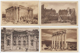 4 Cpa Liban / Syrie - Baalbek , Temples, Monuments - Syrie