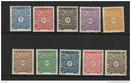 Cote Somalis Taxe YT 11 à 20 " Série Complète " 1938 Neuf** - Unused Stamps