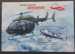 SO) 2012 BURUNDI, AIR AMBULANCES, HELICOPTER, SOUVENIR SHEET MNH - Usati