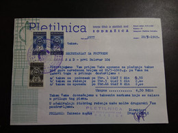 1969 YUGOSLAVIA, SLOVENIA, PLETILNICA SODRAZICA, LETTERHEAD, MEMORANDUM, REVENUE STAMPS - Slovénie