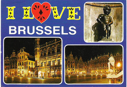 SCENES FROM BRUSSELS, BELGIUM. USED POSTCARD H7 - Brüssel Bei Nacht