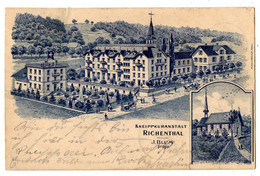 Litho Schweiz: Richenthal - Kneippkuranstalt J.Blum, 2 Bilder, Gel. 4.6.1904 - LU Lucerne