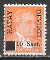 Hatay 1939. Scott #1 (MH) Mustafa Kemal Pasha - 1934-39 Sandjak D'Alexandrette & Hatay