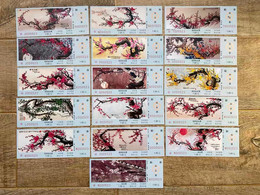 China Zhengzhou Railway Bureau, Train Platform Ticket, Painting, Plum Blossom,16v - Wereld