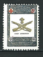 VIGNETTE Croix Rouge DELANDRE "R" - FRANCE Insignes Des Chefs Armuriers - WWI WW1 Cinderella 1914-16 - Rode Kruis