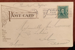 Postcard Oblitéré WORLD FAIR ST LOUIS à Destination De Namur Belgique - Sommer 1904: St-Louis