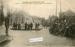 GIVET. Inondation 1910 Place De L'esplanade. Vue Prise Du Quai Du Fort De France - Givet