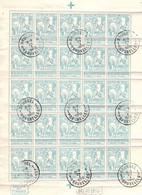 Feuillet De 25 Obl - COB 86 5c Type Montald -  Oblitéré à Bruxelles En 1912 - Full Sheets And Panes