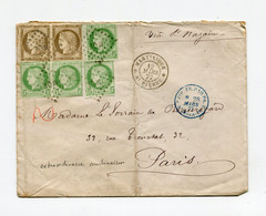 !!! LETTRE DE ST PIERRE - MARTINIQUE POUR PARIS DE 1877 PAR VOIE DE ST NAZAIRE. TARIF A 80 C, COMBINAISON RARE - Aquila Imperiale