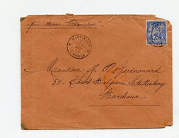 !!! LETTRE DE ST PIERRE - MARTINIQUE POUR BORDEAUX DE 1879 PAR VOIE ANGLAISE. TARIF A 25 C - Sage