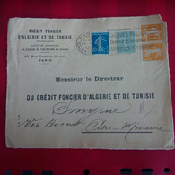 LETTRE DEVANT PARIS POUR SMYRNE CREDIT FONCIER D ALGERIE ET DE TUNISIE VIA BUCAREST - Cartas & Documentos