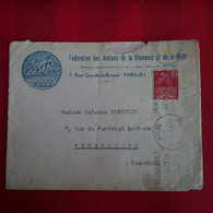 LETTRE PARIS FEDERATION DES ANCIENS DE LA RHENANIE ET DE LA RUHR POUR STRASBOURG SALOMON KOECHLIN - Cartas & Documentos