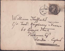 CANADA 1891 QV 5c COVER  To England - FRONT ONLY @D7787 - Briefe U. Dokumente