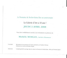 22-3 - 665 Invitation Michele Morgan 2008 Galerie D'art Domaine De Rochevilaine - Programma's