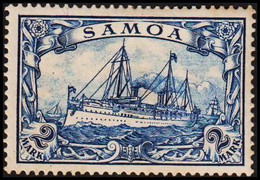 1900 - 1901. SAMOA 2 MARK. Kaiserjacht SMS Hohenzollern. Hinged.  (Michel 17) - JF518392 - Kolonie: Samoa