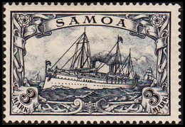1900 - 1901. SAMOA 3 MARK. Kaiserjacht SMS Hohenzollern. Hinged.  (Michel 18) - JF518393 - Kolonie: Samoa