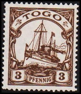 1909 - 1919. TOGO 3 Pf. Kaiserjacht SMS Hohenzollern. No Gum. (Michel 20) - JF518427 - Togo