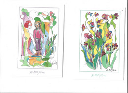 22-3 - 668 Aquarelles Michelle Morgan  Perce Neige - Schilderijen