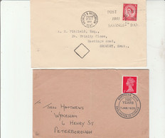 1961 Cover  2 1/2d Wilding PO Savings Bank Centenary Slogan + 1970 Cover4d Machin  100 Years Northern Echo CDS - Covers & Documents