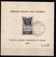 ITALIA - CORPO POLACCO - 1945 - SOCCORSO DI GUERRA - FOGLIETTO - SOUVENIR SHEET - USATO - 1946-47 Zeitraum Corpo Polacco