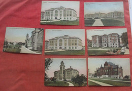 Lot Of 7 Cards.   Hand Colored.  Syracuse University.   Syracuse    New York >     Ref 5553 - Syracuse