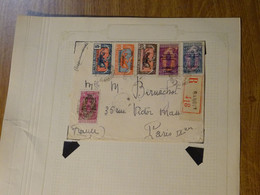 France Colonies Françaises Oubangui 1933 Lettre Recommandé De France Aviation à Bangui Pour Paris (avec 7 Timbres !) - Cartas & Documentos