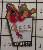 611A Pin's Pins / Beau Et Rare / THEME : SPORTS / PATINAGE ARTISTIQUE CSG RENNES FILLETTE - Kunstschaatsen