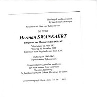 RIJKSWACHTER H.SWANKAERT °OOSTWINKEL 1925 +GENT 2000 (E.D'HAVE) - Imágenes Religiosas