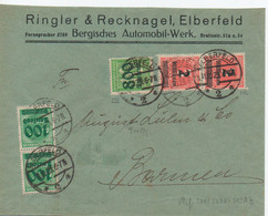 Brief, Wuppertal, Elberfeld, "Ringler & Recknagel  Automobil-Werk", MeF, Gel. 1923 - Covers & Documents