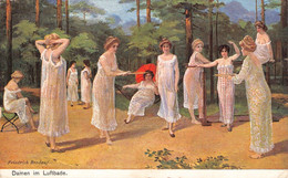 FRIEDRICH BRODAUF - POSTKARTE 1906 DAMEN IM LUFTBADE / P264 - Schilderijen