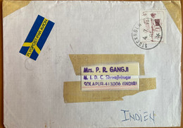 SWEDEN 1991, AIRMAIL USED COVER TO INDIA 5 KR STAMP - Briefe U. Dokumente