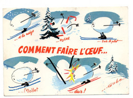 Humour-- Illustrateur  ?????--1972--Sports D'hiver ---Comment Faire L'oeuf ...... - Humor