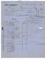 VP19.399 - 1864- Lettre / Bordereau - Banque - PORTET LAVIGERIE & Cie à LE MANS Pour LE LUDE - Bank & Versicherung