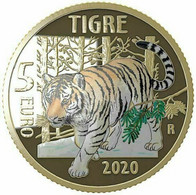 ITALIA 2020 TIGRE ANIMALI VIA DI ESTINZIONE MONETA 5 EURO PROOF COFANETTO IPZS - Colecciones