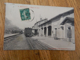 HYERES:GARE DU SUD -INTERIEUR ANIMEE-1913 ENVOYEE A ATH - Other
