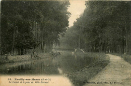 Neuilly Sur Marne * Le Canal Et Le Pont De Ville évrard * Chemin Route * Pêche à La Ligne Pêcheurs - Neuilly Sur Marne