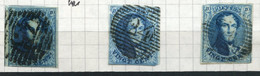 BELGIQUE - COB 11 - LOT DE 12 TIMBRES VARIETES OBLITERES - QUALITE MOYENNE - Otros & Sin Clasificación