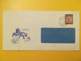 1991 BUSTA INTESTATA COVER LIECHTENSTEIN BOLLO EDIFICI BUILDINGS SERVIZIO TAXE OBLITERE' VADUZ - Lettres & Documents