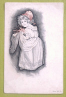 Cpa Precurseur Litho Illustrateur VIENNE CLAPSADDLE  N.S. Enfant COIFFE Fleur Rouge Voyagé 1904 Pointillé St Michel Orge - Clapsaddle