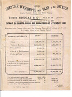 07.ARDECHE.LES VANS.JOYEUSE.COMPTOIR D'ESCMPTE VICTOR NOCOLAS & Cie.EXTRAITS DES COMPTE RENDU 1886-87-88. - Non Classés