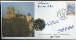 Enveloppe Philatélique Numismatique 1995 1er Jour D'Emission Orléans Jeanne D'Arc Médaille 1431 1981 - 1990-1999