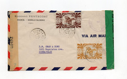 !!! NOUVELLE CALEDONIE, LETTRE DE NOUMEA DE 1944 POUR LES USA, AVEC DOUBLE CENSURE CALEDONIENNE ET AMERICAINE - Cartas & Documentos