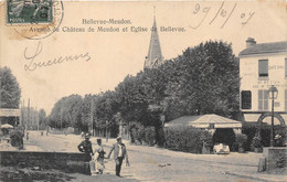 92-BELLEVUE-MEUDON- AVENUE DU CHÂTEAU DE MEUDON ET EGLISE DE BELLEVUE - Meudon