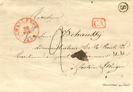 BELGIQUE - TAD CHARLEROY + CA + BOITE RURALE S SUR LETTRE AVEC CORRESPONDANCE DE MARCHIENNE AU PONT, 1839 - 1830-1849 (Belgica Independiente)