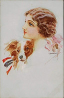 USABAL SIGNED 1910s POSTCARD - WOMAN & DOG - N.3968/1 (3071) - Usabal