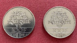 2 Pièces De 10 0Francs -  - 1986 - 1988 - N. 100 Francos