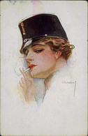 USABAL SIGNED 1910s POSTCARD - SOLDIER WOMAN SMOKING CIGARETTE - N.3892/1 (3072) - Usabal
