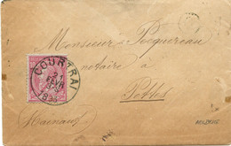 BELGIQUE - N°46 OBLITERERE COURTRAI + BOITE RURALE Q  SUR LETTRE AVEC CORRESPONDANCE D'AELBEKE, 1893 - 1884-1891 Léopold II